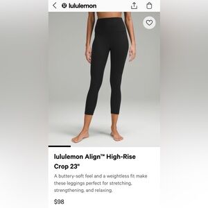 Lululemon 23” Align Legging